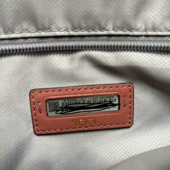 Tumi Pink Leather Zip-Top Tote Work Laptop Bag Travel Purse - Picture 10 of 10